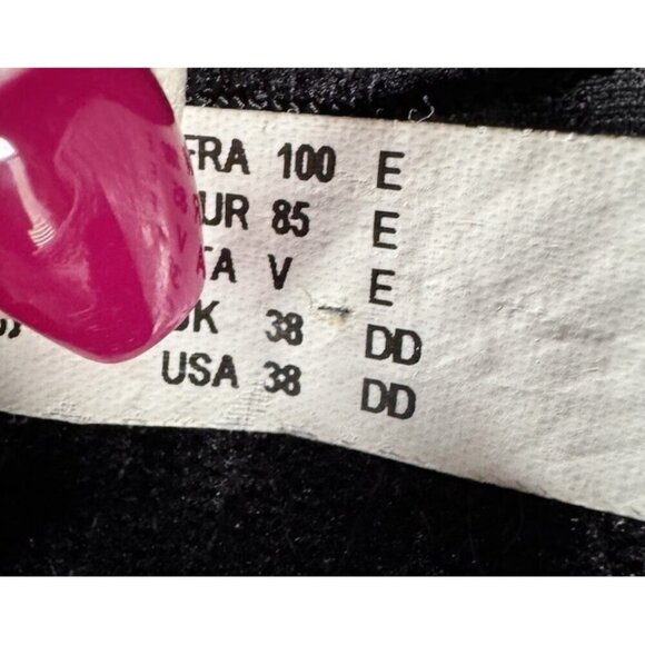 Chantelle Woman's Sz 38DD Black Rive Gauche Bra Underwire Double Straps Sexy - Picture 8 of 11